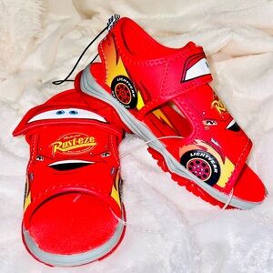 Disney Cars Light Up Red Lightning McQueen Kids Sandals size 11 Toddler